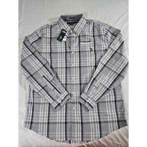 NWT U. S.  Polo Association Mens Long Sleeve Plaid Shirt Size XL